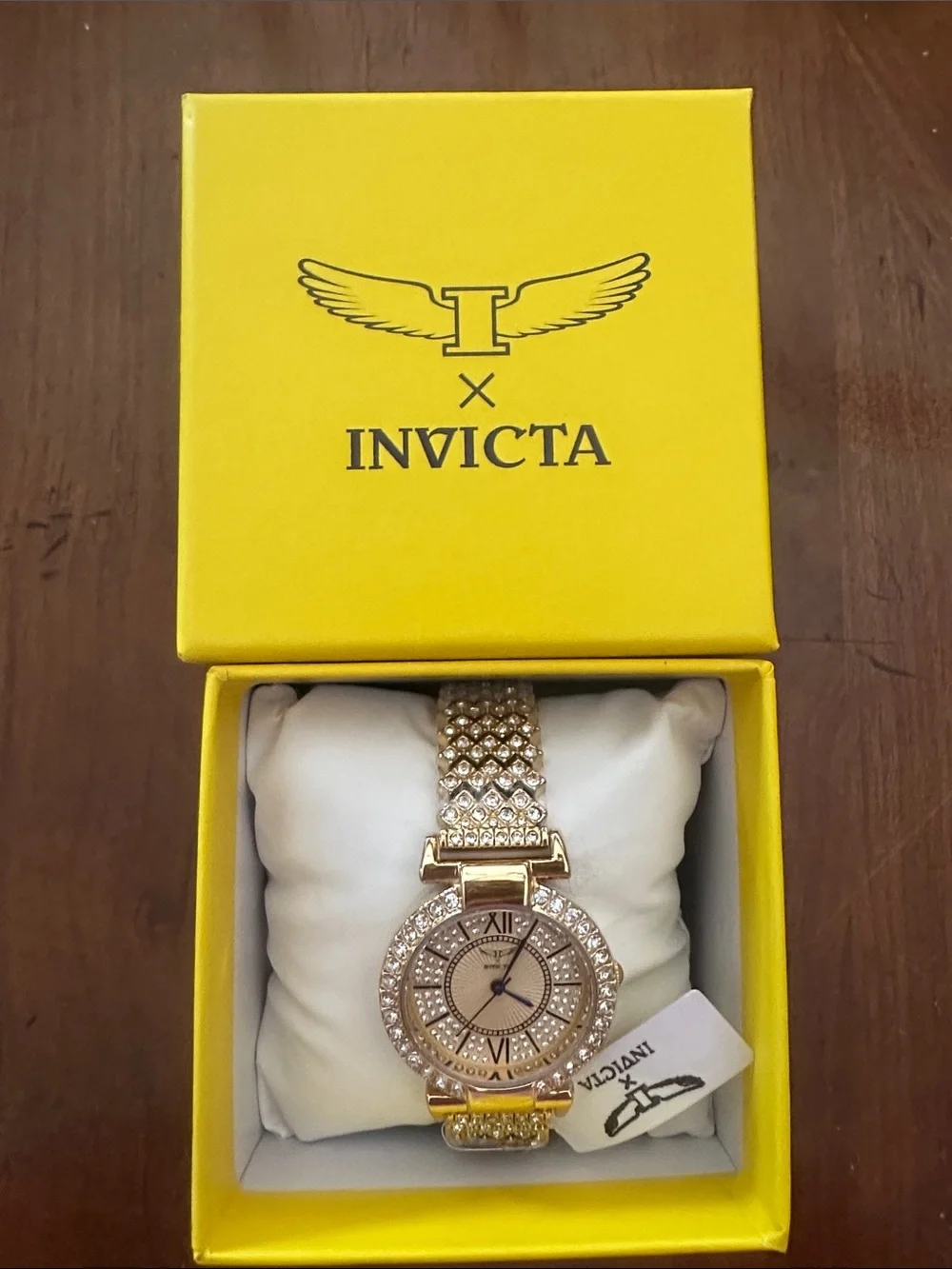 Invicta Gold Tone Crystal Ladies Watch